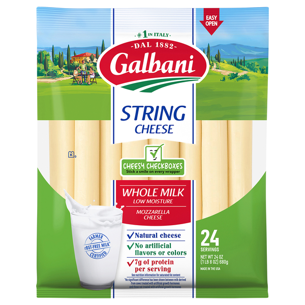 Galbani Whole Milk Mozzarella String Cheese - 24 ct