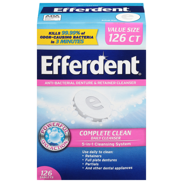 Efferdent Anti-Bacterial Denture Cleanser Complete Clean Tablets