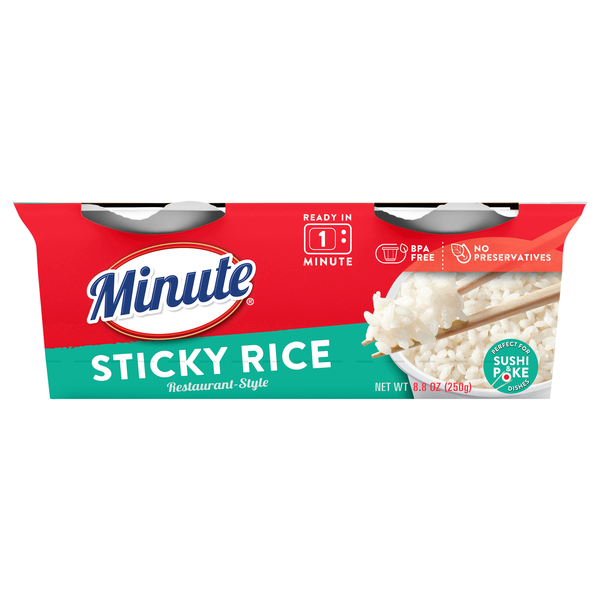 Minute Restaurant-Style Sticky Rice Cups Microwave - 2 ct