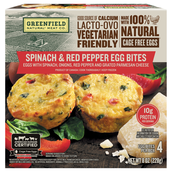 Greenfield Natural Meat Co. Spinach Red Pepper & Parmesan Egg Bites - 4 ct