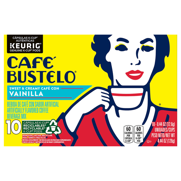 Cafe Bustelo Cafe Cone Vainilla Flavored Coffee Beverage Mix K-Cup Pods