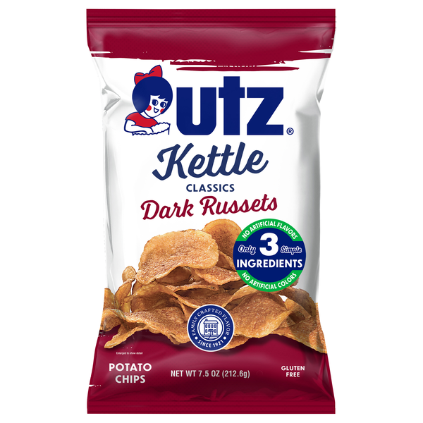 Utz Kettle Classics Gluten Free Dark Russets Potato Chips
