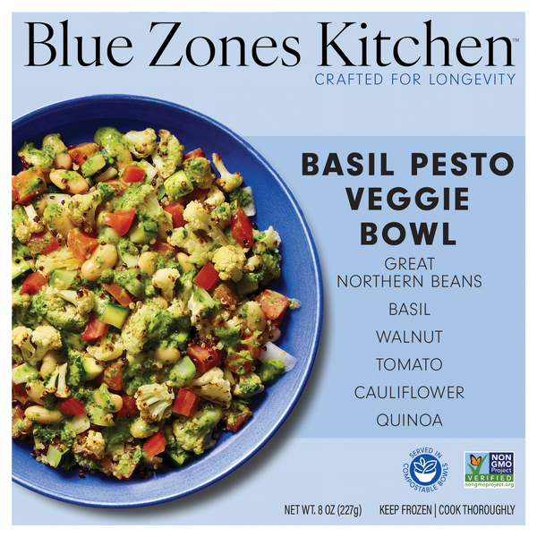 Blue Zones Kitchen Basil Pesto Veggie Bowl Frozen