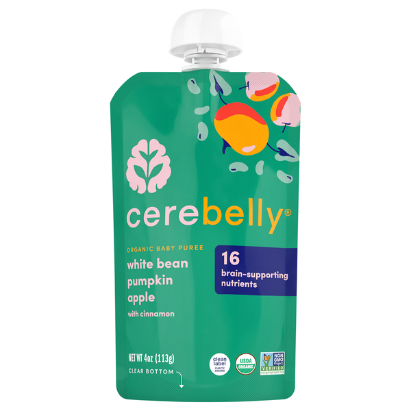 Cerebelly Organic Baby Food Puree White Bean Pumpkin Apple