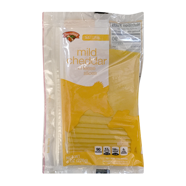 Hannaford Natural Mild Cheddar Cheese Slices - 10 ct