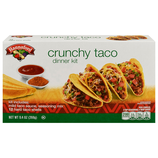 Hannaford Crunchy Hard Taco Dinner Kit - 12 ct