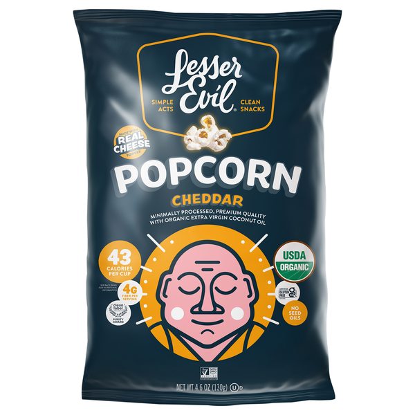 LesserEvil Organic Cheddar Popcorn