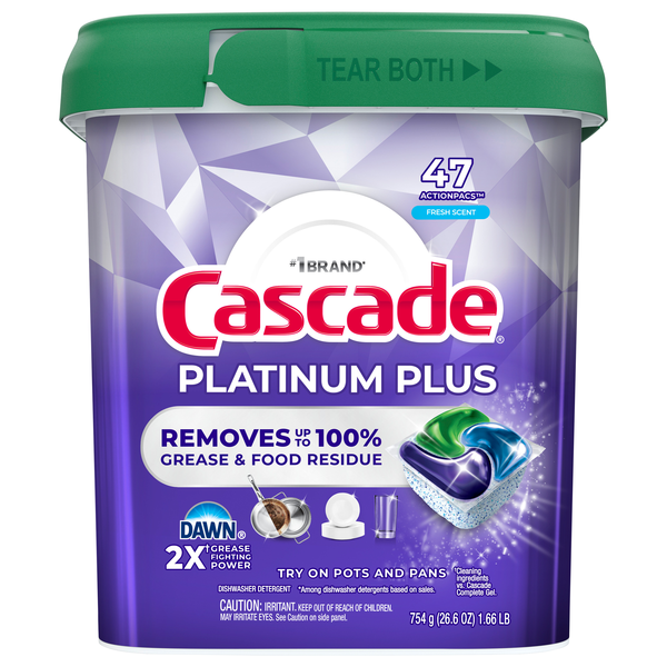 Cascade Platinum Plus Dawn Fresh Scent Dishwasher Detergent Pacs- 47 ct
