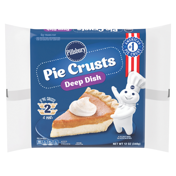 Pillsbury Deep Dish Pie Crusts 9 Inch - 2 ct Frozen