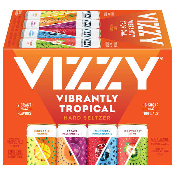 Vizzy Vibrantly Tropical Hard Seltzer Variety Pack - 12 pk