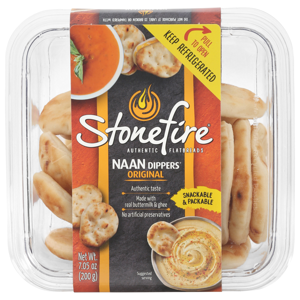 Stonefire Original Naan Dippers Flatbread Crackers Refrigerated