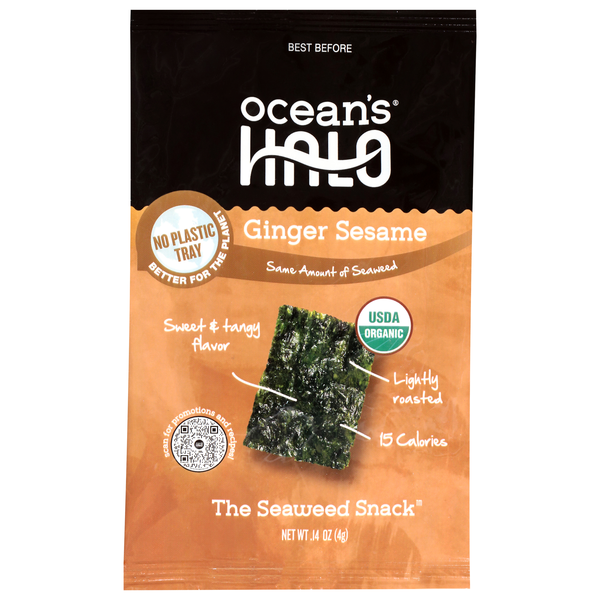 Ocean's Halo Organic Ginger Sesame Seaweed Snack