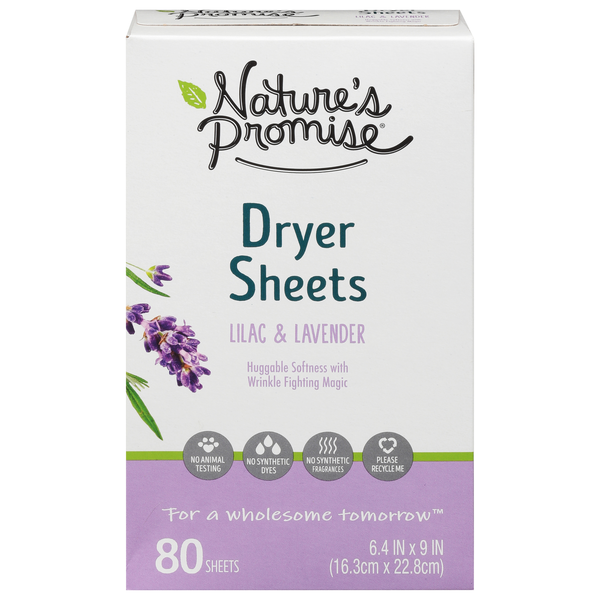 Nature's Promise Plant Based Lilac & Lavender Scented Dryer Sheets