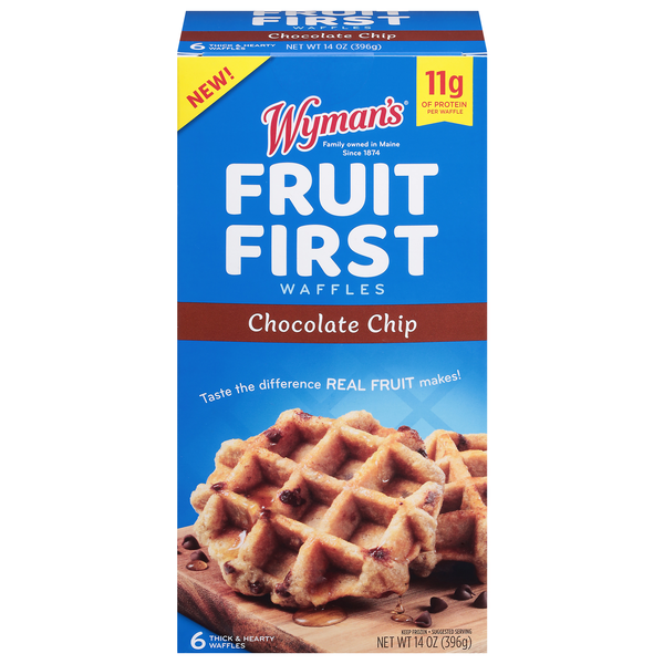 Wyman's Fruit First Chocolate Chip Waffles - 6 ct