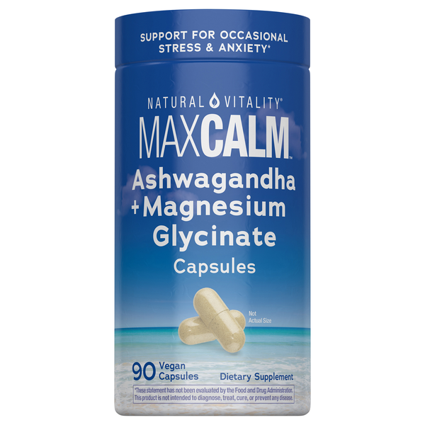Natural Vitality Calm Ashwagandha + Magnesium Glycinate Capsules
