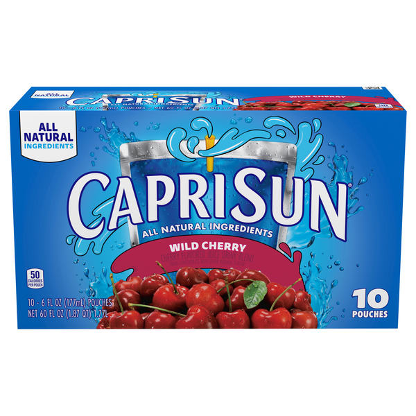 Capri Sun All Natural Wild Cherry Juice Drink Pouches - 10 pk
