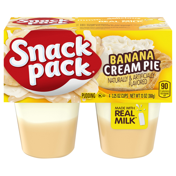 Snack Pack Banana Cream Pie Pudding Cups - 4 ct