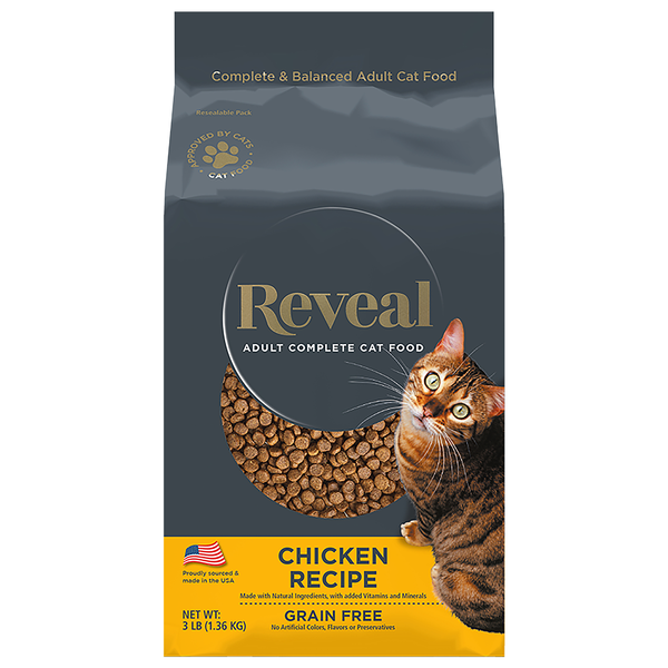 Save on Reveal Grain Free Chicken Recipe Adult Complete Dry Cat Food