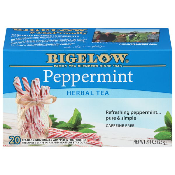 Bigelow Caffeine Free Peppermint Herbal Tea Bags