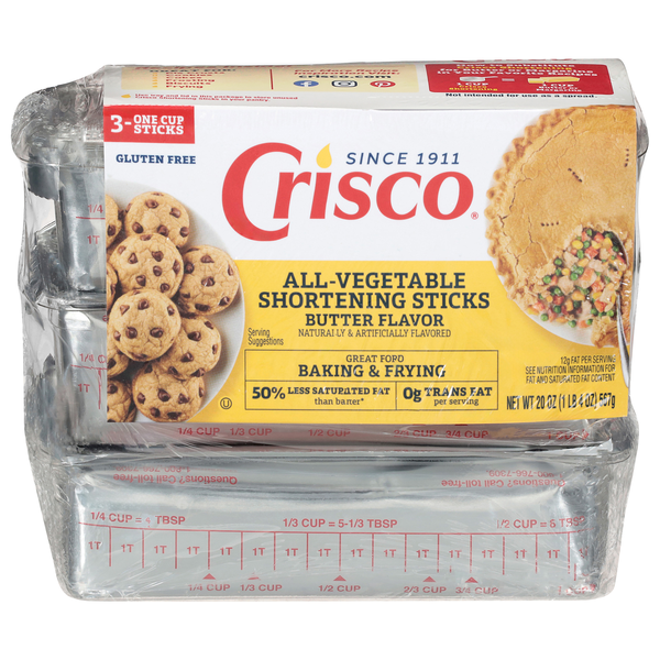 Crisco Butter Flavor All-Vegetable Shortening Baking Sticks - 3 ct
