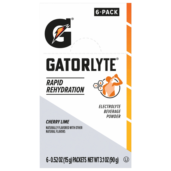 Gatorade Gatorlyte Cherry Lime Electrolyte Beverage Powder Sticks - 6 ct