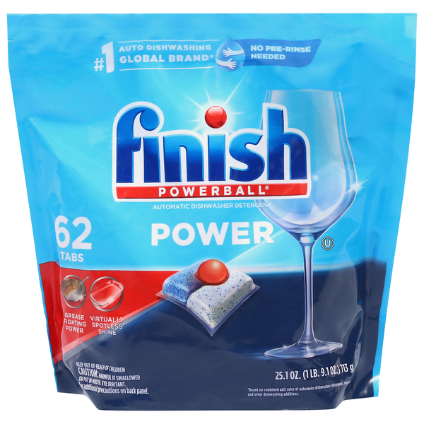 FINISH Powerball Power Automatic Dishwasher Detergent Tabs - 62 ct