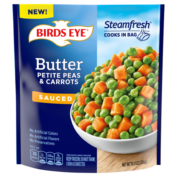 Birds Eye Steamfresh Sauced Butter Petite Peas & Carrots Frozen