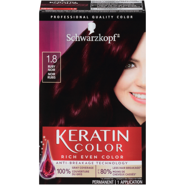 Schwarzkopf Keratin Permanent Hair Color Ruby Noir 1.8