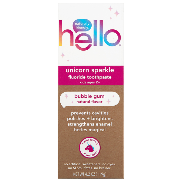 hello Kids Unicorn Sparkle Bubble Gum Fluoride Toothpaste