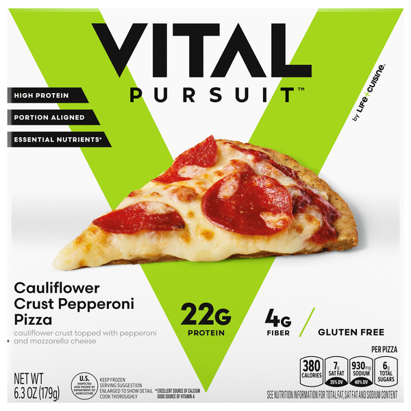 Vital Pursuit Gluten Free Cauliflower Crust Pepperoni Pizza Frozen