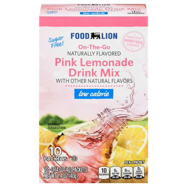Food Lion On-the-Go Pink Lemonade Low Calorie Drink Mix - 10 ct