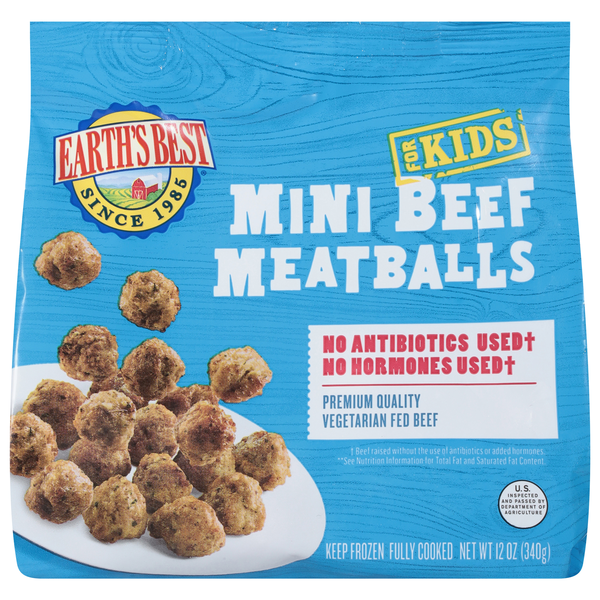 Earth's Best Mini Beef Meatballs for Kids Frozen