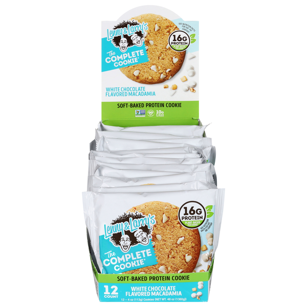 Lenny & Larry's White Choc Macadamia 16g Plant-Based Protein Cookie 12 ct