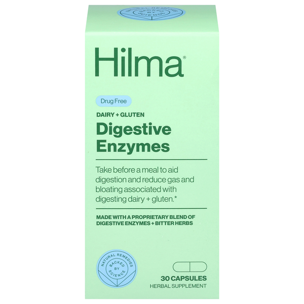 Hilma Drug Free Dairy & Gluten Digestive Aid Capsules