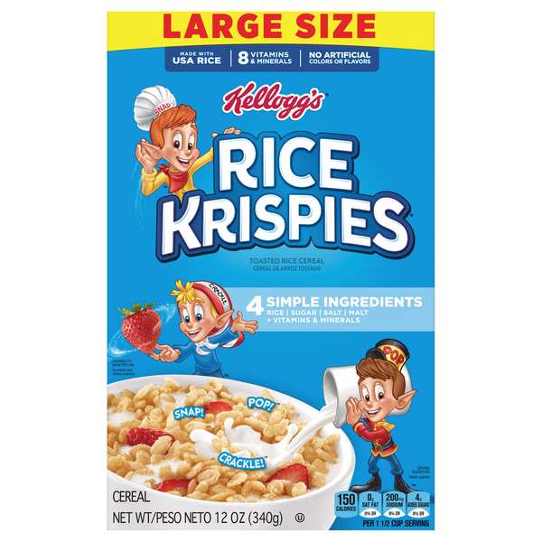 Kellogg's Rice Krispies Toasted Rice Cereal Large Size