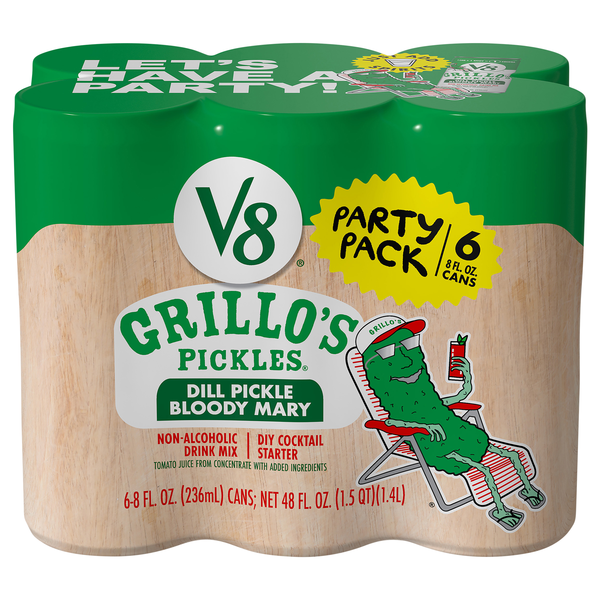 V8 Grillo's Pickles Non Alcoholic Dill Pickle Bloody Mary Mix - 6 pk