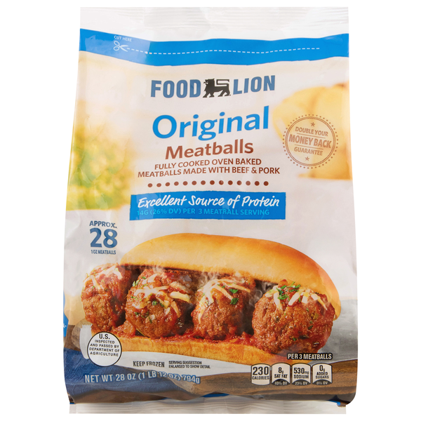 Food Lion Original Beef & Pork Meatballs Frozen