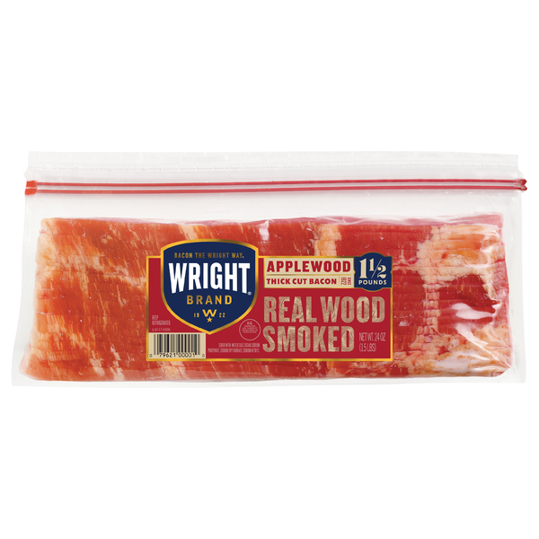 Wright Brand Applewood Smoked Thick Cut Bacon Sliced
