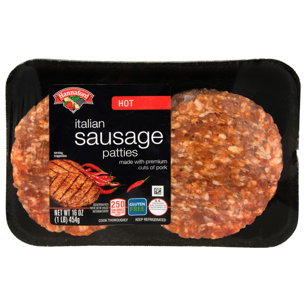 Hannaford Hot Italian Sausage Patties - 4 ct Fresh