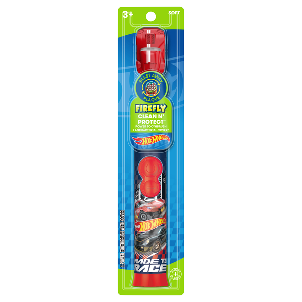 FireFly Clean N' Protect Hot Wheels Powered Toothbrush with Cover Soft