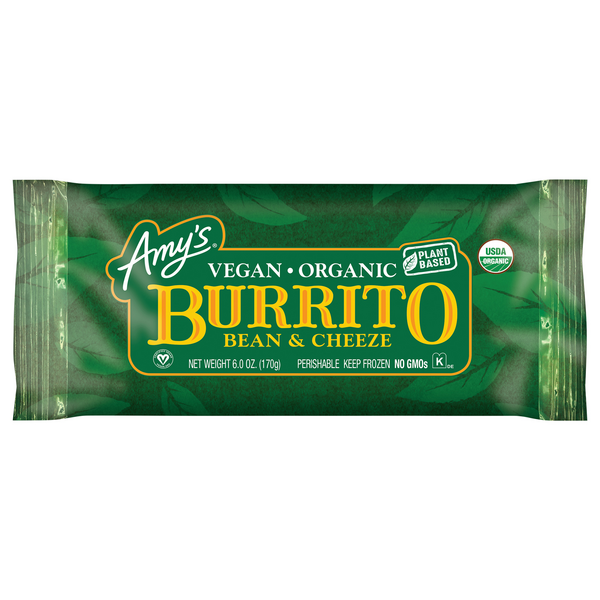 Amy's Organic Vegan Bean & Cheeze Plant-Based Frozen Burrito