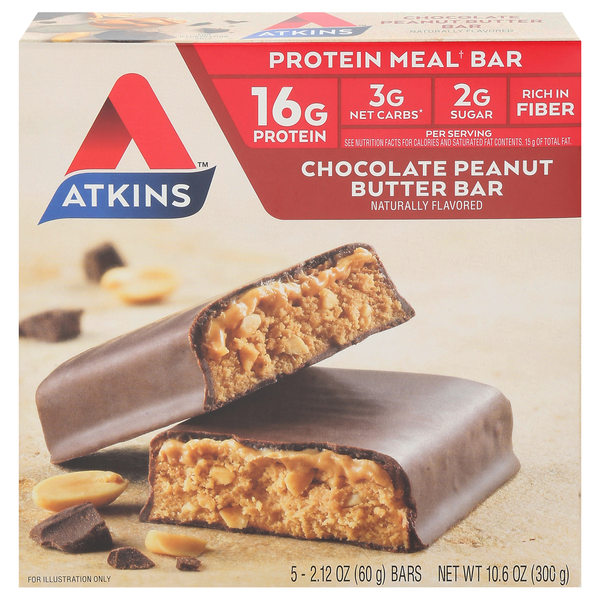 Atkins Protein Meal Bar Chocolate Peanut Butter Low Carb - 5 ct