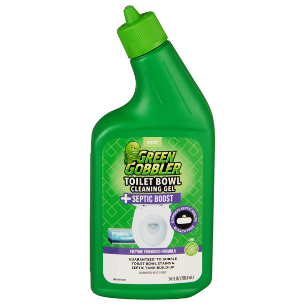Green Gobbler Lime Scented Toilet Bowl Cleaning Gel + Septic Boost