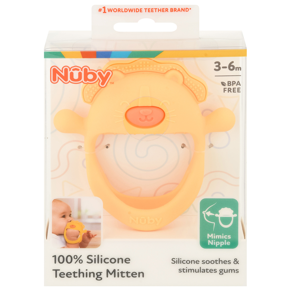 Nuby 3-6m 100% Silicone Teething Mitten