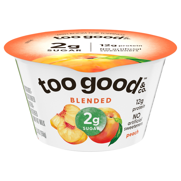 Too Good & Co. Blended Low Fat Peach Greek Yogurt Cup
