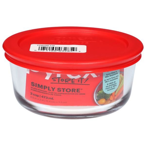 Pyrex Storage Round Dish with Lid 2 Cups