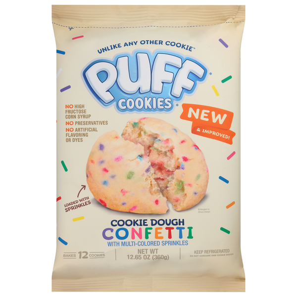 Puff Cookies Confetti Cookie Dough