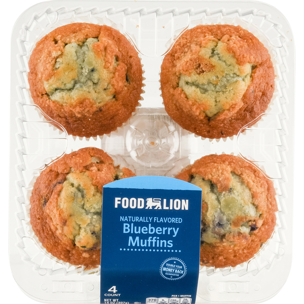 Food Lion Bakery Blueberry Muffins - 4 ct