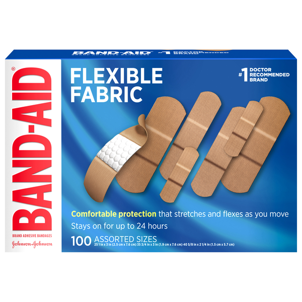 Band-Aid Bandages Flexible Fabric Assorted Sizes