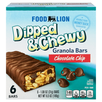Food Lion Dipped & Chewy Chocolate Chip Granola Bars - 6 ct